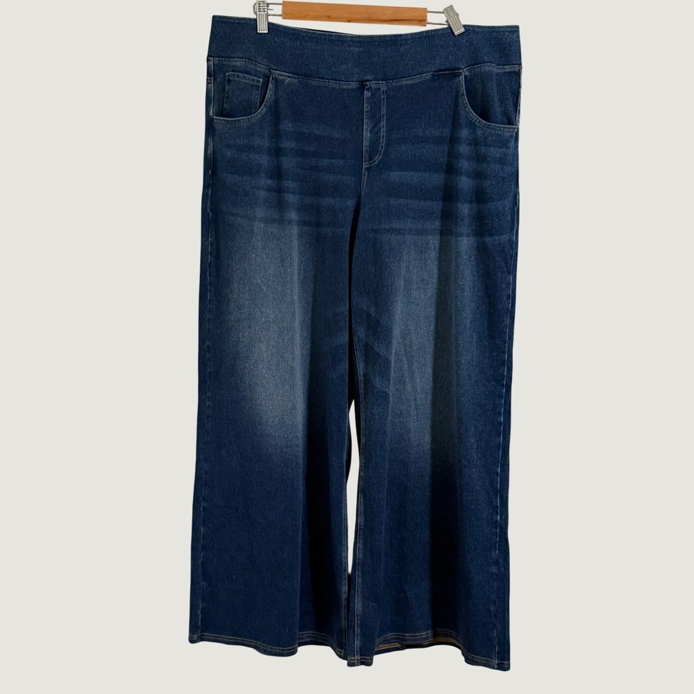 Halara Wide Leg Jeans Women 2X Blue High Waisted Streetwear Baggy Stretch NWT